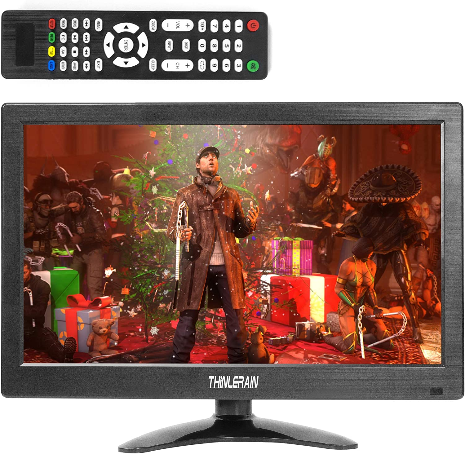 13.3 Inch Small PC Monitor Mini Monitor HDMI Monitor 1366X768 LED Monitor Support HDMI VGA AV BNC USB Intput, for Firestick, Computer, Kitchen Monitor, Built-In Speaker image number 6