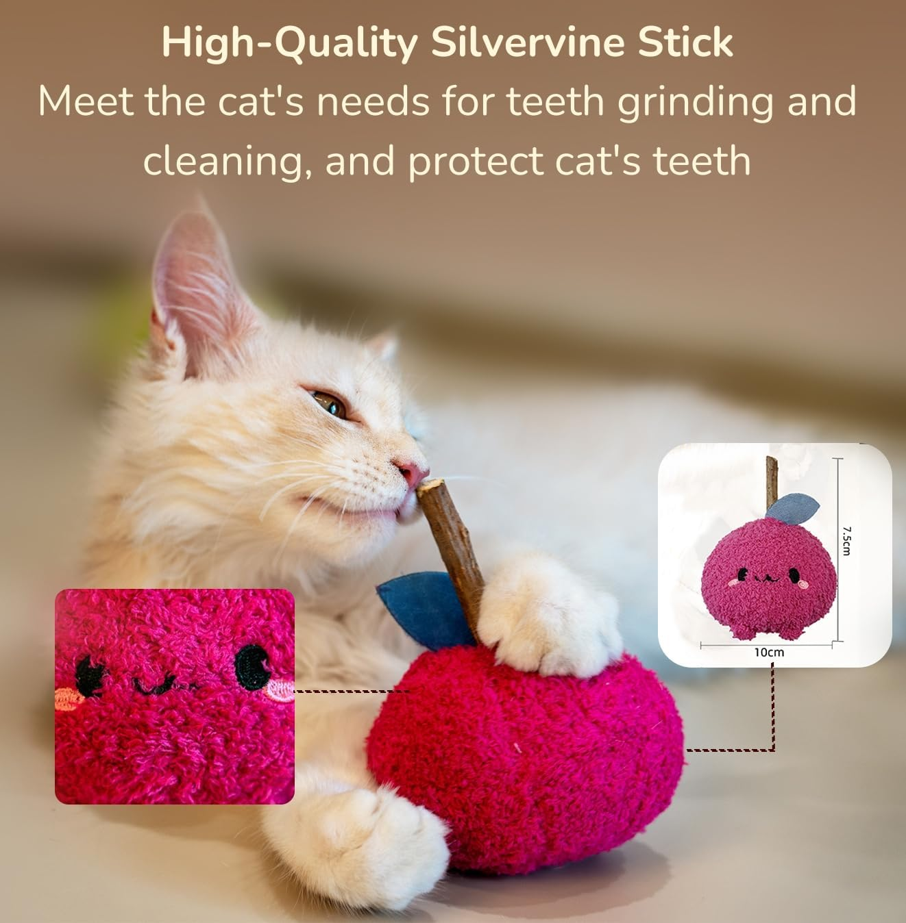 Durable and Interactive Cat Teething Silvervine Stick Toys: Chewing Stick, Grinding Teeth Rod, and Chewable Cat Doll for Your Pet'S Entertainment (Onion Red) - Lemon Yellow image number 4