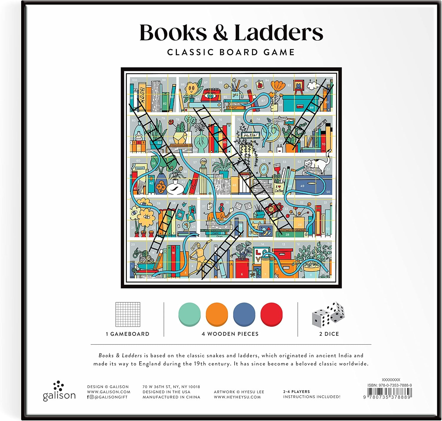 Galison Books and Ladders Classic Board Game image number 5