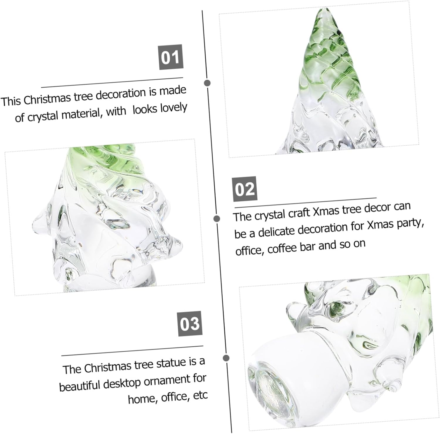 Crystal Christmas Tree Desktop Decor Small Mini Xmas Holiday Tabletop Decoration for Home Party