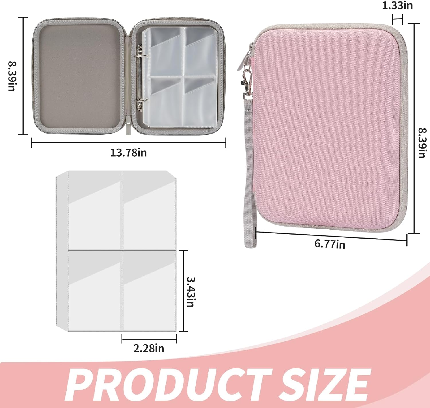 Case for Yoto Cards - Soft Portable Folder with Zipper & 80 Pockets for Player & Mini Audiobook Cards - Binder Holder with Sleeves for Travel - Grape Soda image number 2