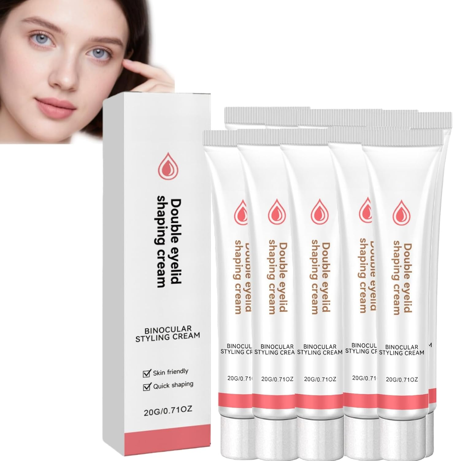 Long Lasting Waterproof Invisible Double-Eyelid Shaping Styling Cream with Y Stick, Upper-Eyelid Firming Cream for Droopy Eyelids/Hooded, Fast-Drying Eyelids Enhancer (2)