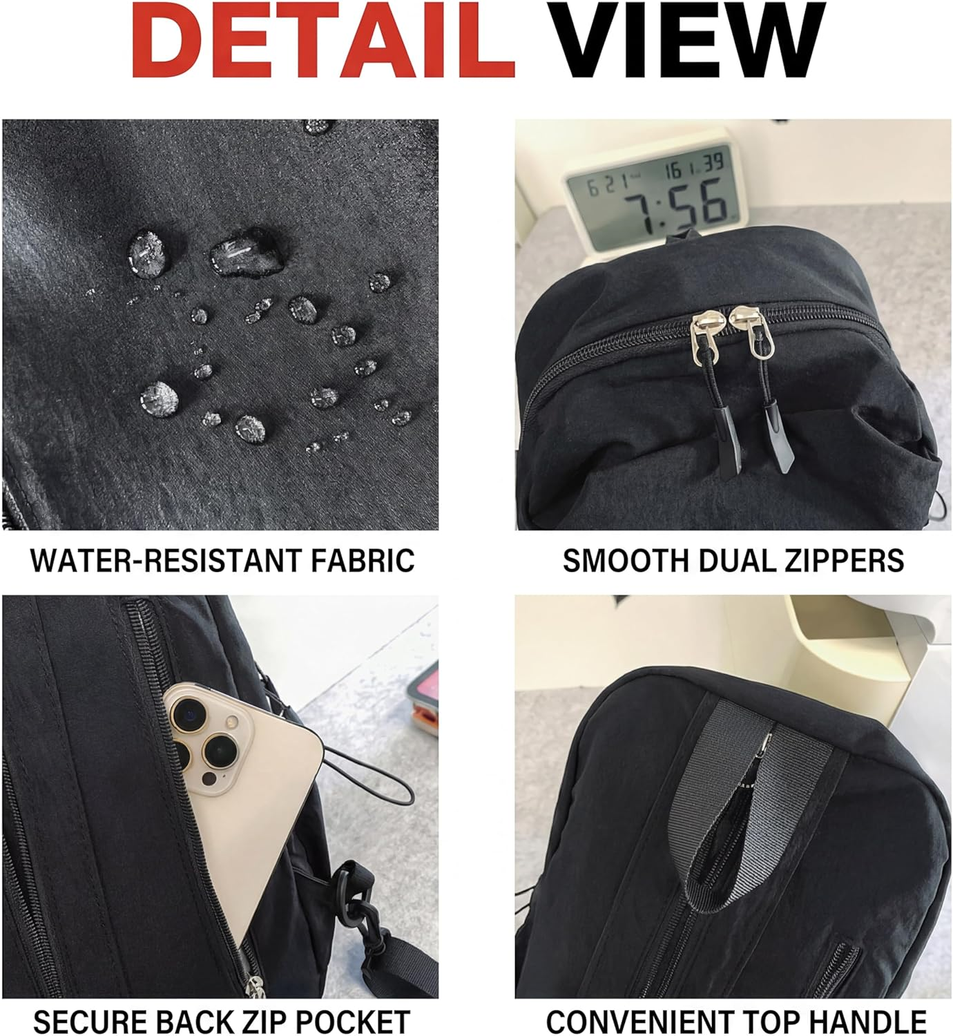 Small Sling Backpack, Lightweight Water Resistant Convertible Crossbody Chest Bag for Travel and Hiking, Fits 10 Inch Laptop