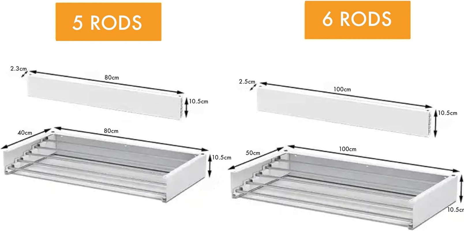 HOMSAKER Collapsible Clothes Line Wall Dryer, Foldable Outdoor/Indoor Drying Rack, Wall Mounted Clothing Line, Space Saving Laundry Rack (100Cm 6 RODS)