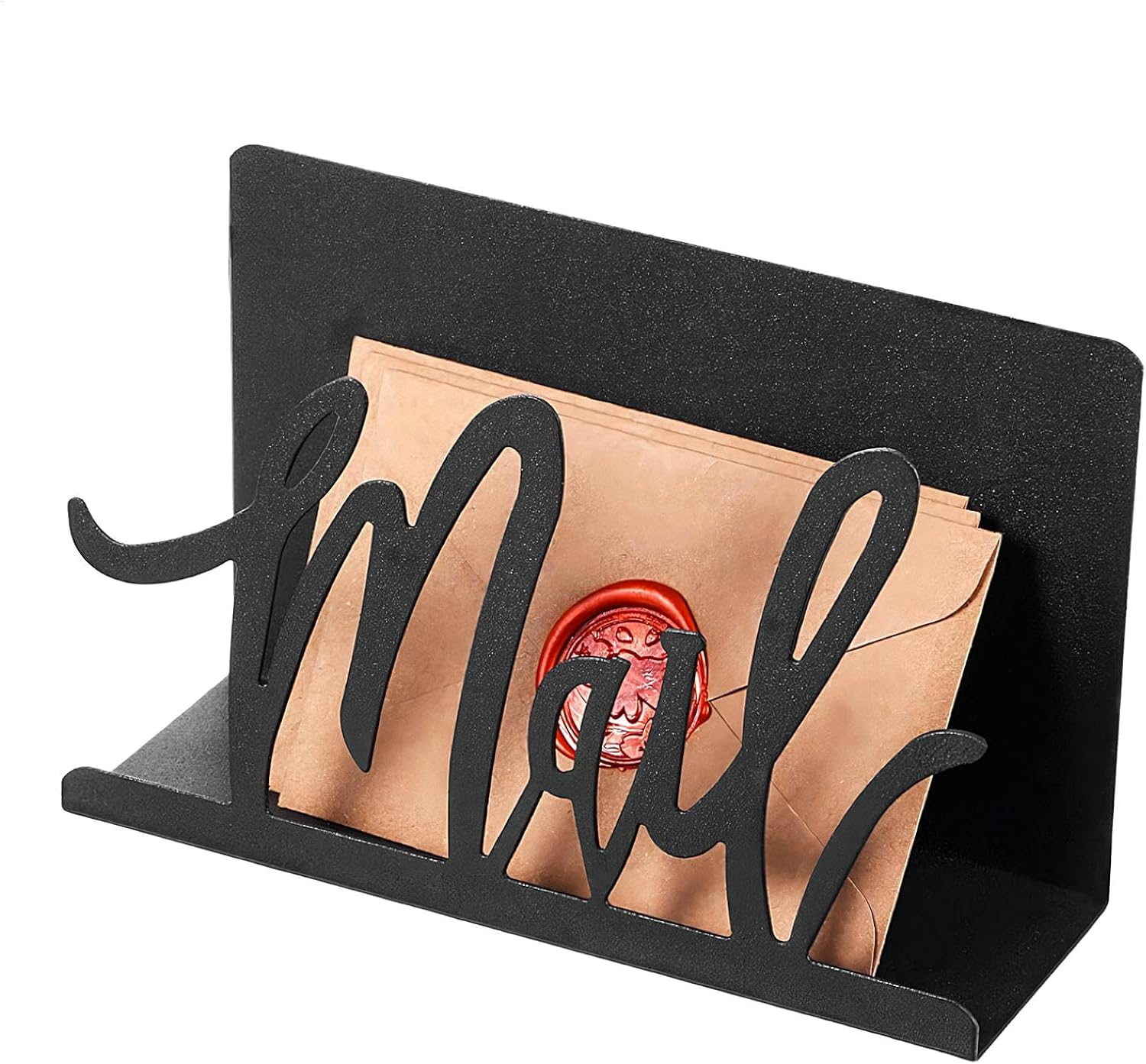 Letter Holder, Desk Mail Organizer Cutout Design, Vertical Display Slots, Desktop File Rack, Postcard Storage for Keeping Desk Tidy, Offices and Home Organization image number 4