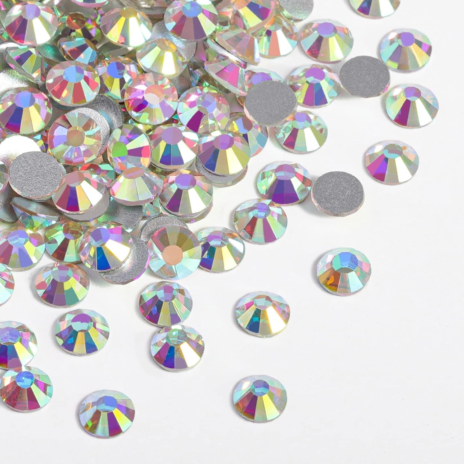 MYUER Flat Back Crystal Rhinestones, round Gems for Nail Art and Craft, Crystal AB (Crystal Ab-Ss20/1440Pcs) image number 5