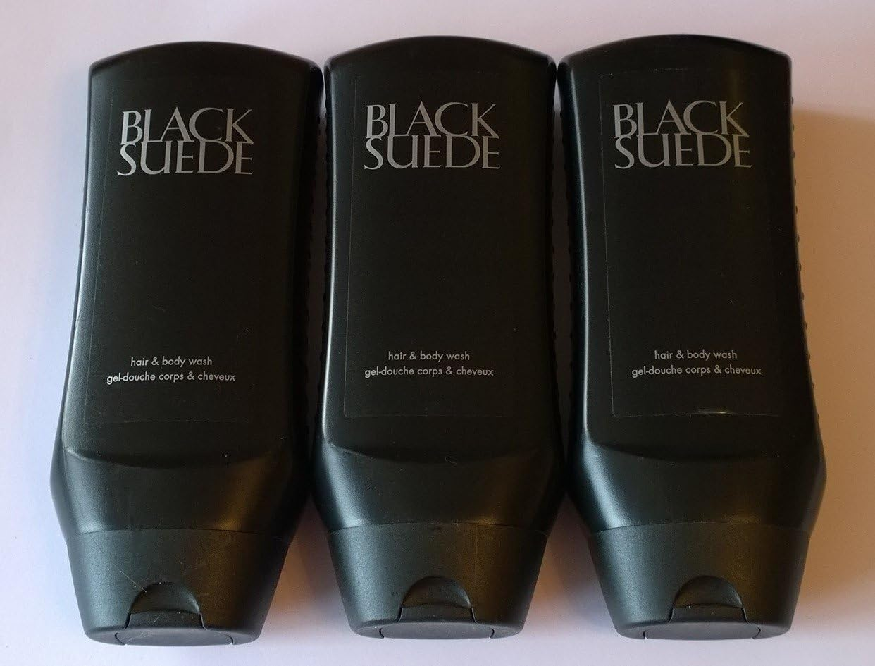 3 X Avon Mens Black Suede Body Wash Set