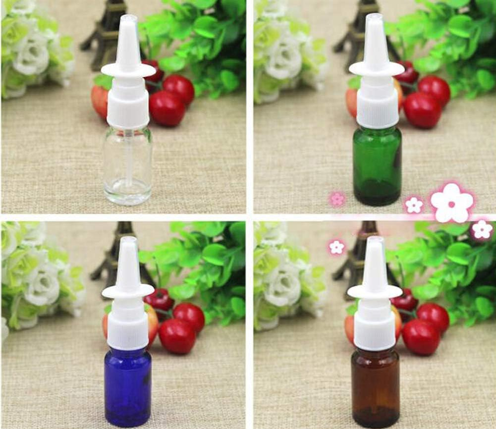 6Pcs 10Ml/0.34Oz Glass Nasal Spray Bottles - Portable Empty Refillable Fine Mist Sprayers Atomizers Cosmetic Makeup Perfume Storage Container Vials(Brown)