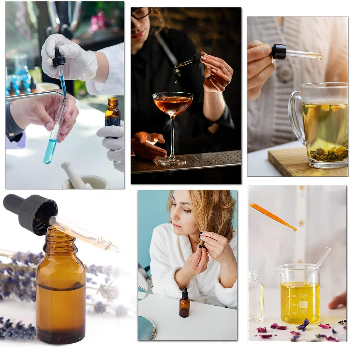 1/2 Oz Glass Dropper Bottle, 15Ml Tincture Bottles with Dropper, Labels- Leak Proof Travel Eye Dropper Bottle Amber for Extracts & Essential Oil, Liquids, Perfume(16 Pieces) image number 2