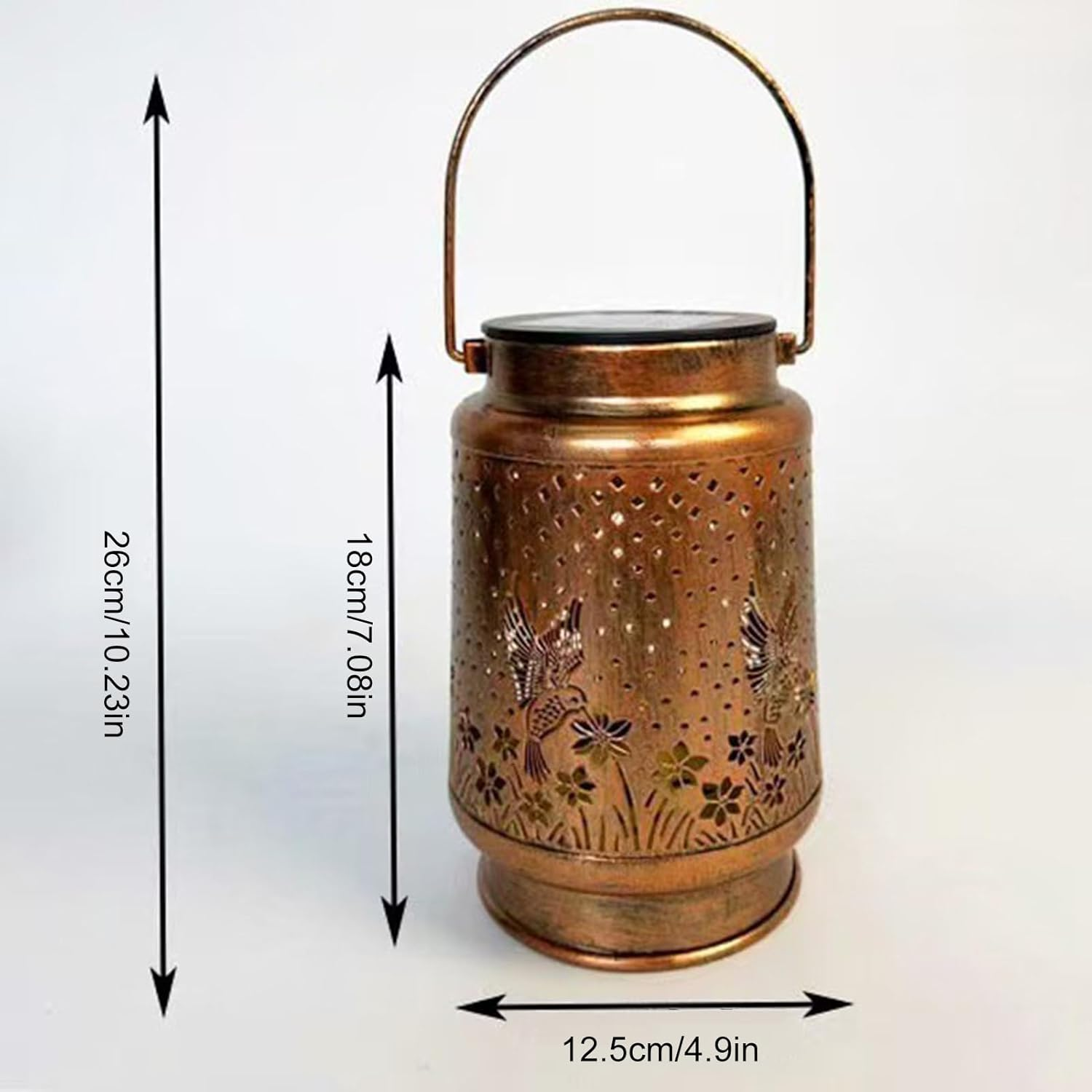 Hummingbird Lantern Solar Outdoors - Stylish Lantern,Hollow Out Design Lamp outside Decoration for Yard Lawn Pathway Festival Patio Garden Landscape image number 4