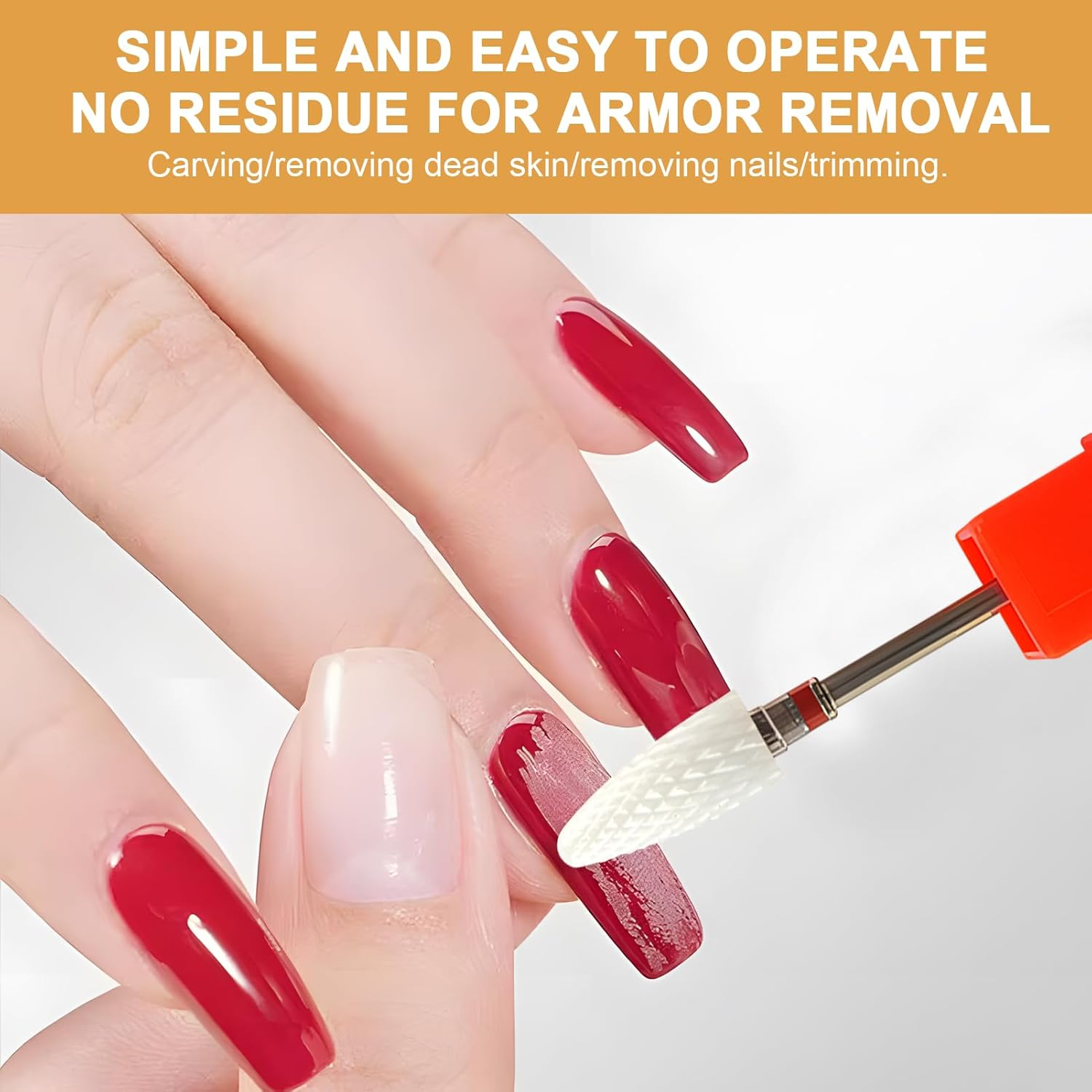 10 Pcs Nail Drill Bits, Ceramic Acrylic Nail File Drill Bit Set, Electric Nail File Accessories for Acrylic Manicure & Pedicure, Versatile Nail Tools, Cuticle Bits for Home & Salon Use image number 2