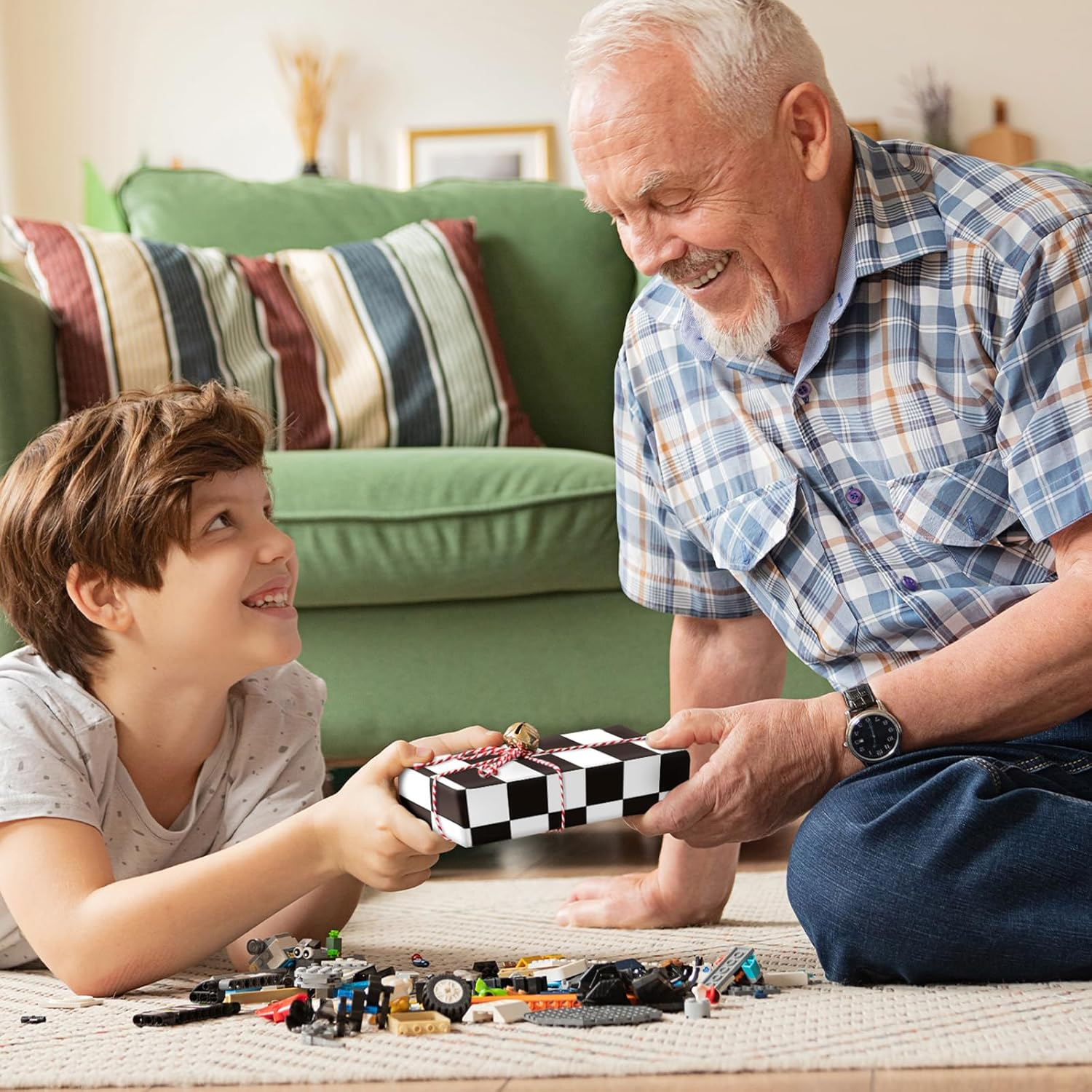 WRAPAHOLIC Checkered Flag Wrapping Paper Roll - 17 Inch X 16.5 Feet - Race Car Wrapping Paper for Kids Birthday, Girls Boys Birthday, Baby Shower image number 5
