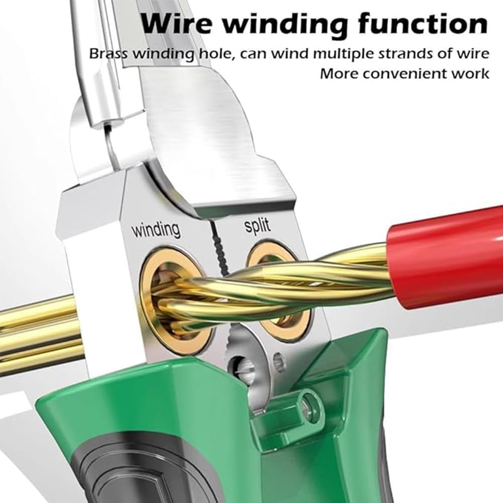 1 Pcs Wire Stripper Twister with Electricity Measurement Function 8In1 Wire Stripping Pliers for Cutting and Pulling Wires Cable Scissors for Scraping and Pressing Wires with Voltage Test image number 5