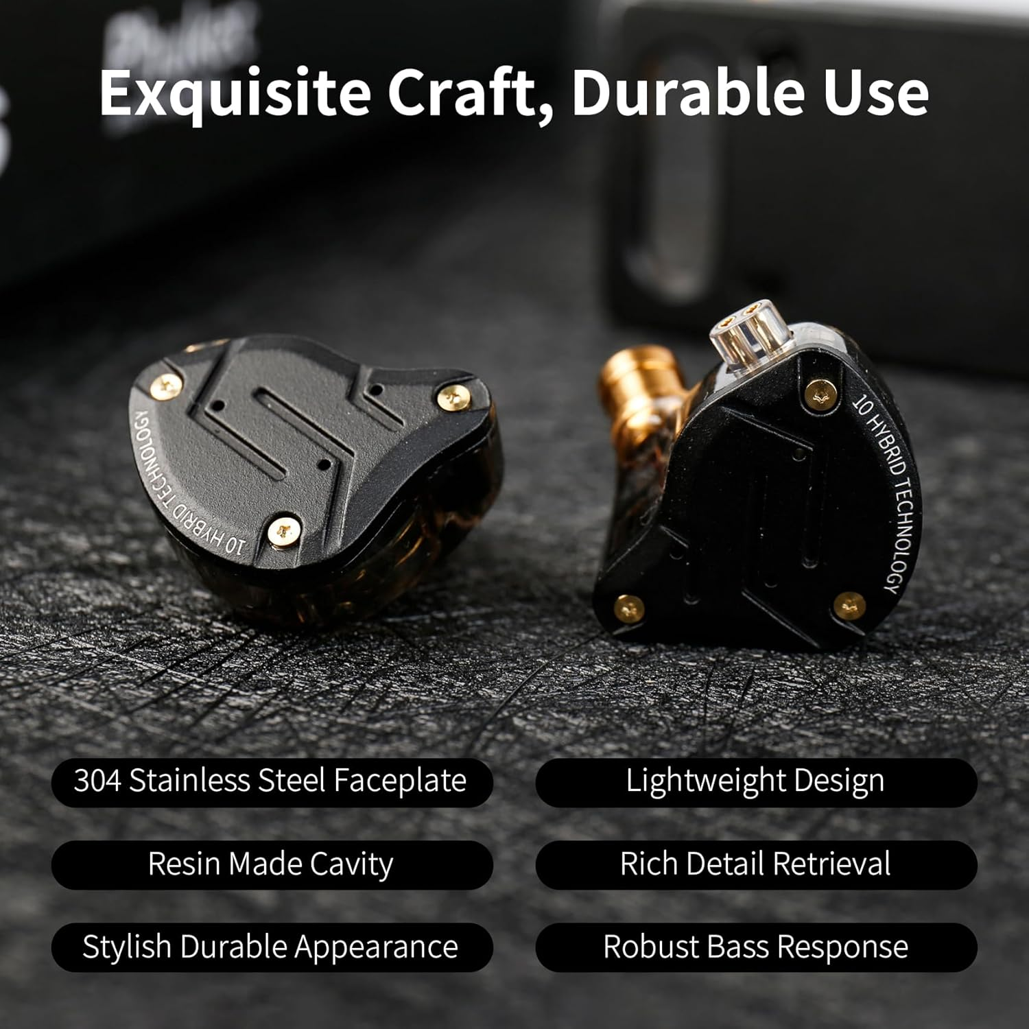 KZ ZS10 Pro 5 Driver 4BA 1DD Earbuds Headphone, KZ in Ear Monitor IEM Hifi Wired Earphones with Detachable 0.75Mm 2 Pin Cable, IEM Earphones for Singer Musician Drummer (Glare Blue, No Mic) image number 4