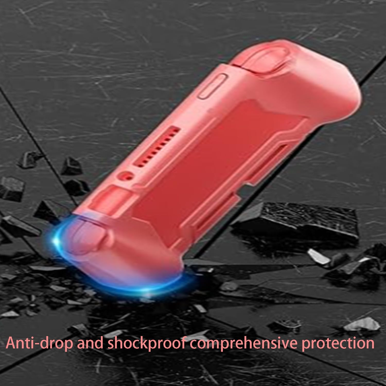 Roczential Protective Case for Shockproof TPU Cover with Built-In PC Screen Protector & Detachable Hand Grip | Includes 2 Thumb Grip Caps (Pink) image number 1