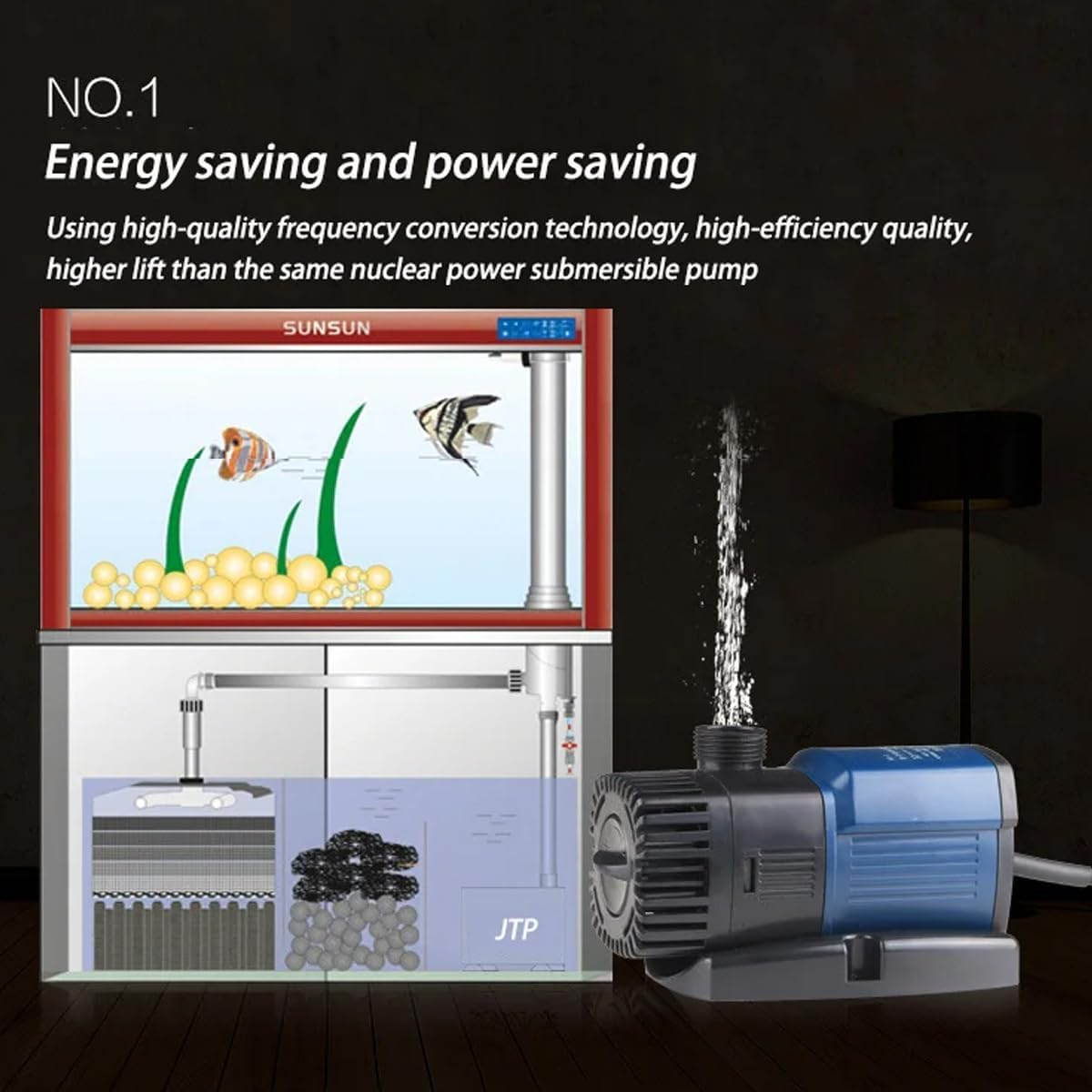 AIMALL Sensen JTP1800 Water Pump, Submersible Aquarium Pump, Variable Frequency, Fish Tank, Fish Culture image number 6