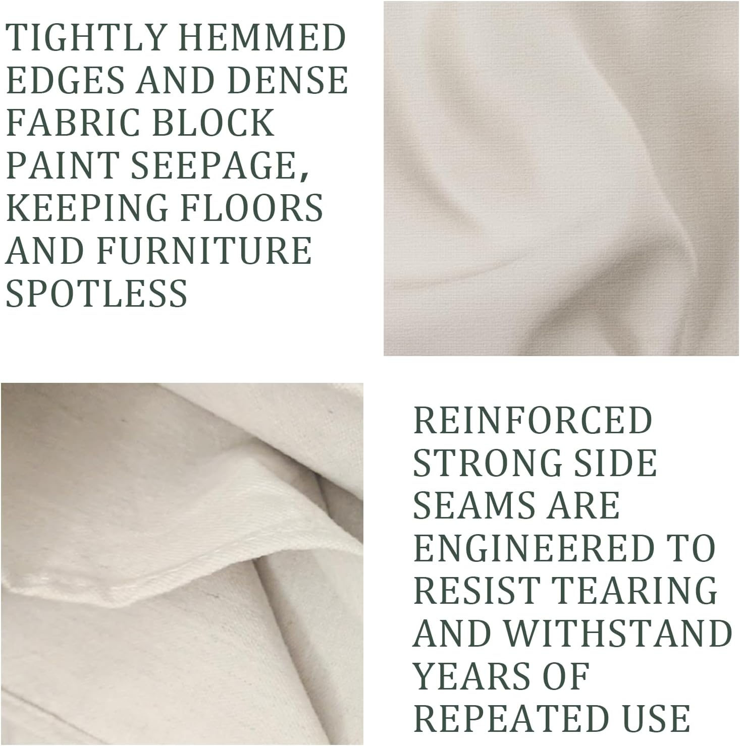 Kingorigin Grey White Canvas Drop Cloth 9X12Feet for Painting, Painters Drop Cloth, Paint Tarp, Curtains, Painting Supplies, Canvas Sheet image number 3