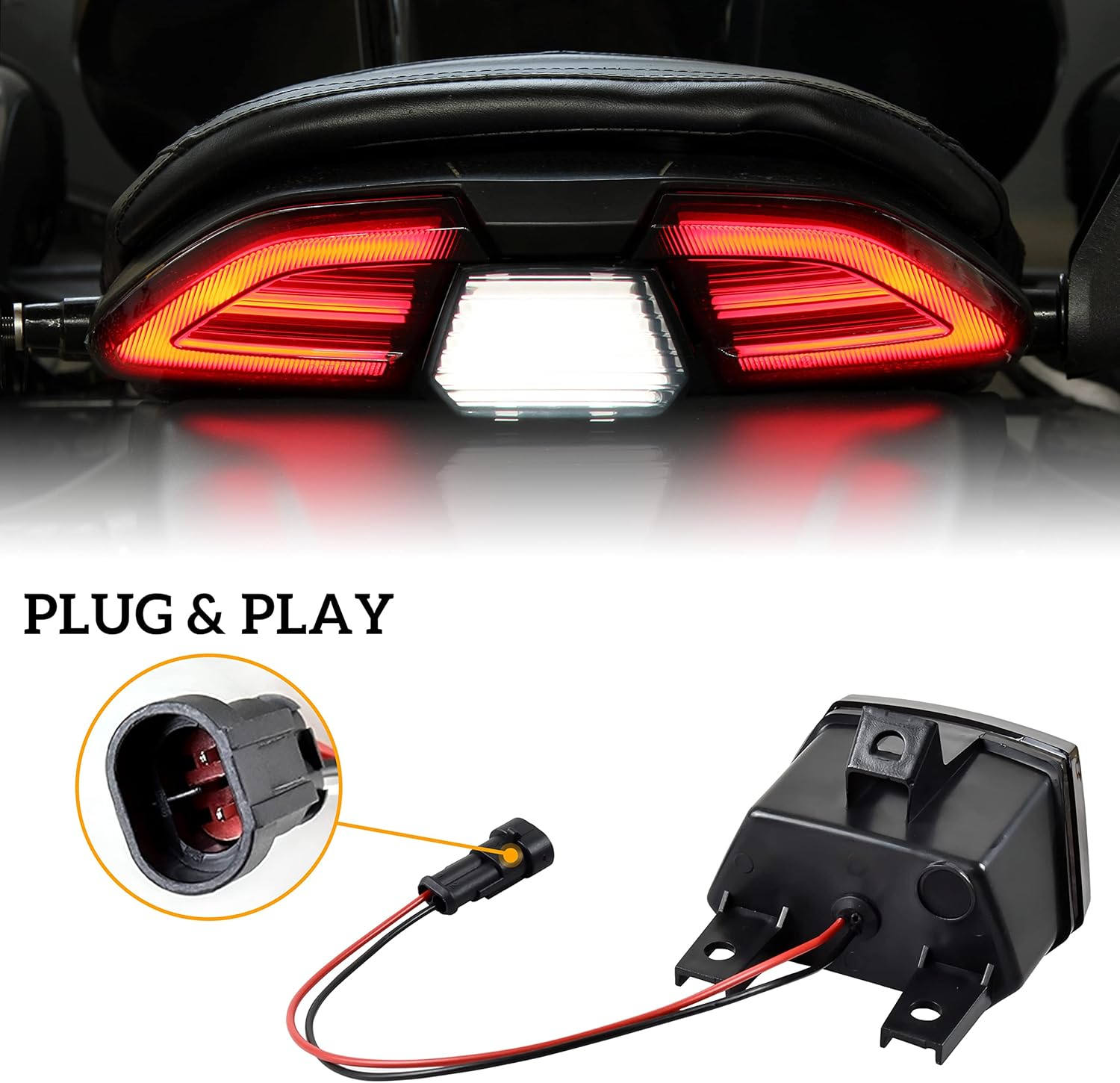 SAUTVS Smoked Black LED Tail Light for Can Am Spyder, UTV Rear Taillight Reverse Light Assembly for Can-Am Spyder F3 All Models Accessories (1PCS)