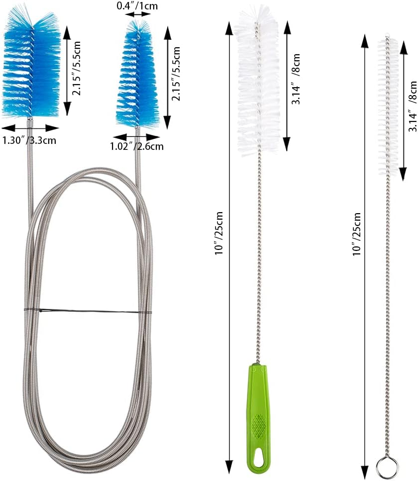 Danzix 3 Pcs Flexible Drain Brush, 67 Double Ended Stainless Steel Long Pipe Cleaners with 2 Pcs 10-Inch Straw Cleaning Brush for Fish Tank,Hose/Glass Tube,Shower Sink Drain,Home Kitchen image number 4