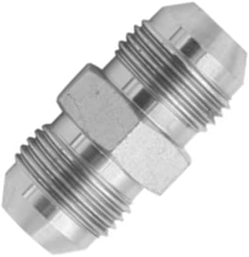 2PCS Male Flared Straight Tube Hydraulic Adapter Fitting,3/8" Male JIC 37&deg; Flare (9/16"-18UNF) &times; 3/8" Male JIC 37&deg; Flare (9/16"-18UNF),SAE Carbon Steel Straight Pipe Joints Tube Connector image number 4
