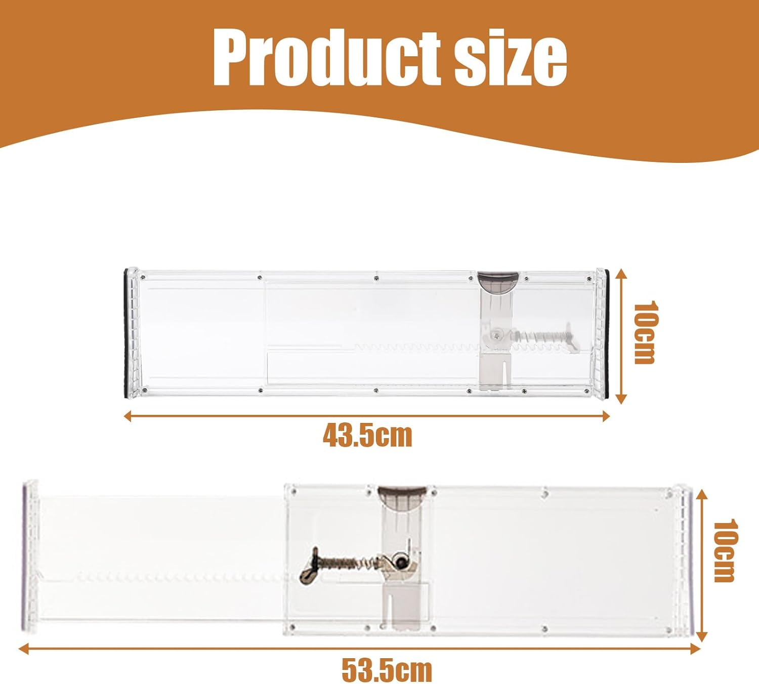 Drawer Dividers,5 Pack Adjustable 4" High Expandable from 14"-21" Clear Drawer Organizer,Drawers Separators with Foam Ends for Clothes, Kitchen Utensils, Bedroom, Bookcase