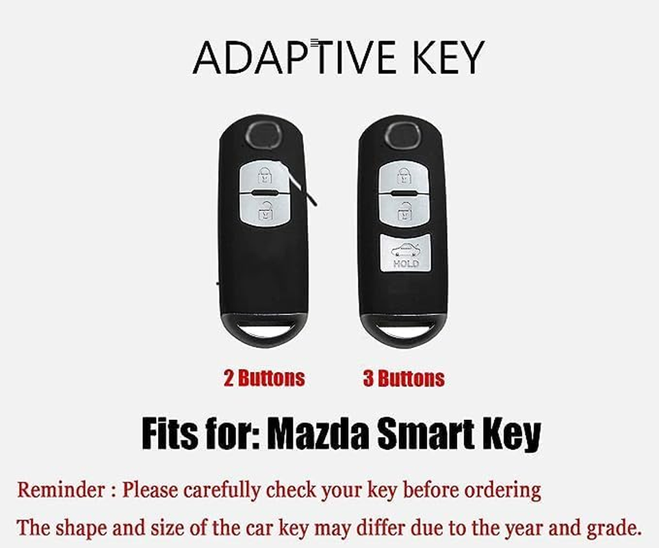 Leather Key Fob Cover Fit for Mazda CX-3 CX-4 CX-5 Keychain Smart Remote Key Case Key Shell Protector 2 Button Brown image number 6