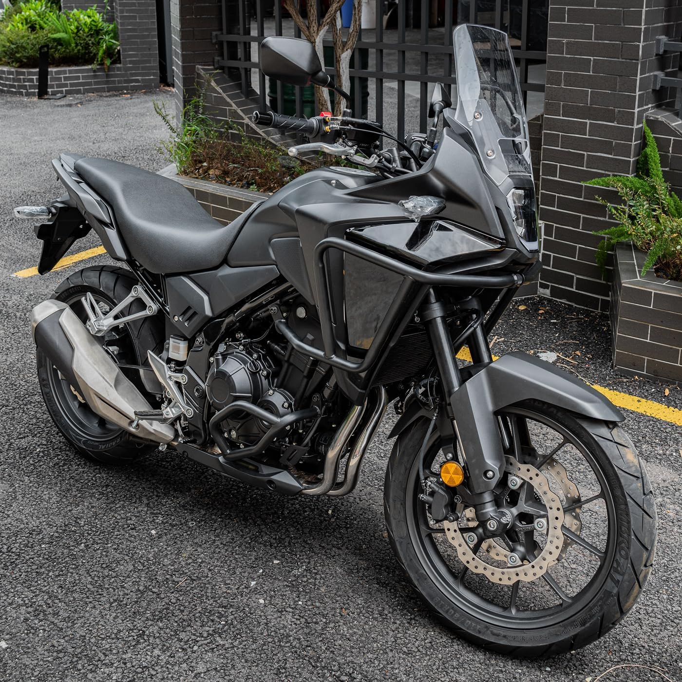 Motorcycle Upper Lower Frame Crash Bar for Hon-Da NX400 NX500 2024, Extension Steel Bumper Body Guard Highway Falling Protection (One Set) image number 4