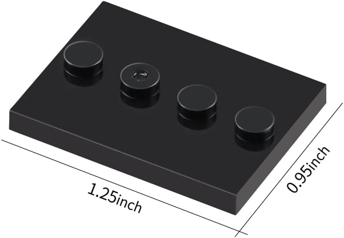 120 Pieces Black Plates Modified 3" X 4" with 4 Center Studs Compatible with Figure Display Base Collector Series Pack Set 88646 image number 4