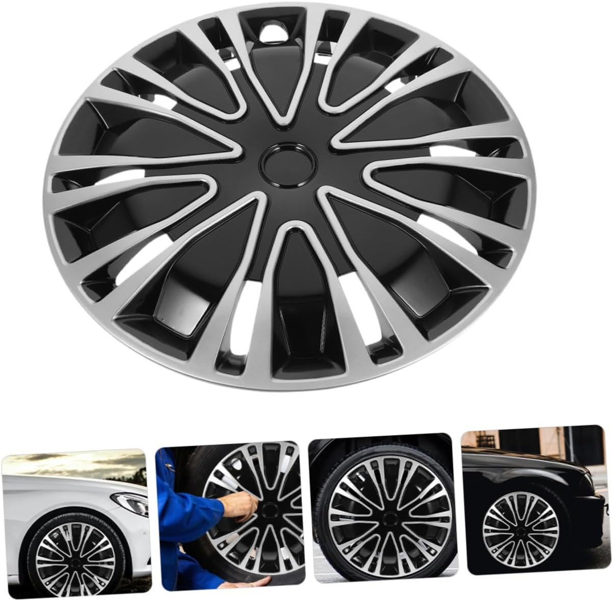 MUCKLILY 2Pcs Decorative Wheel Rim Covers Hubcap Covers for Cars Car Decor Wheel Rim Protector image number 3