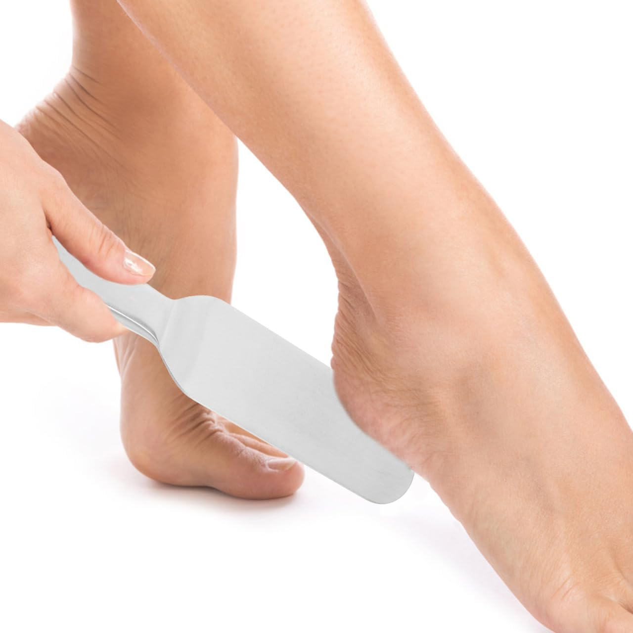 FOMIYES Stainless Steel Foot File Calluses Remover Pedicure Tool Lightweight Portable Handle for Dead Skin Removal Professional Foot Care for Men and Women image number 3