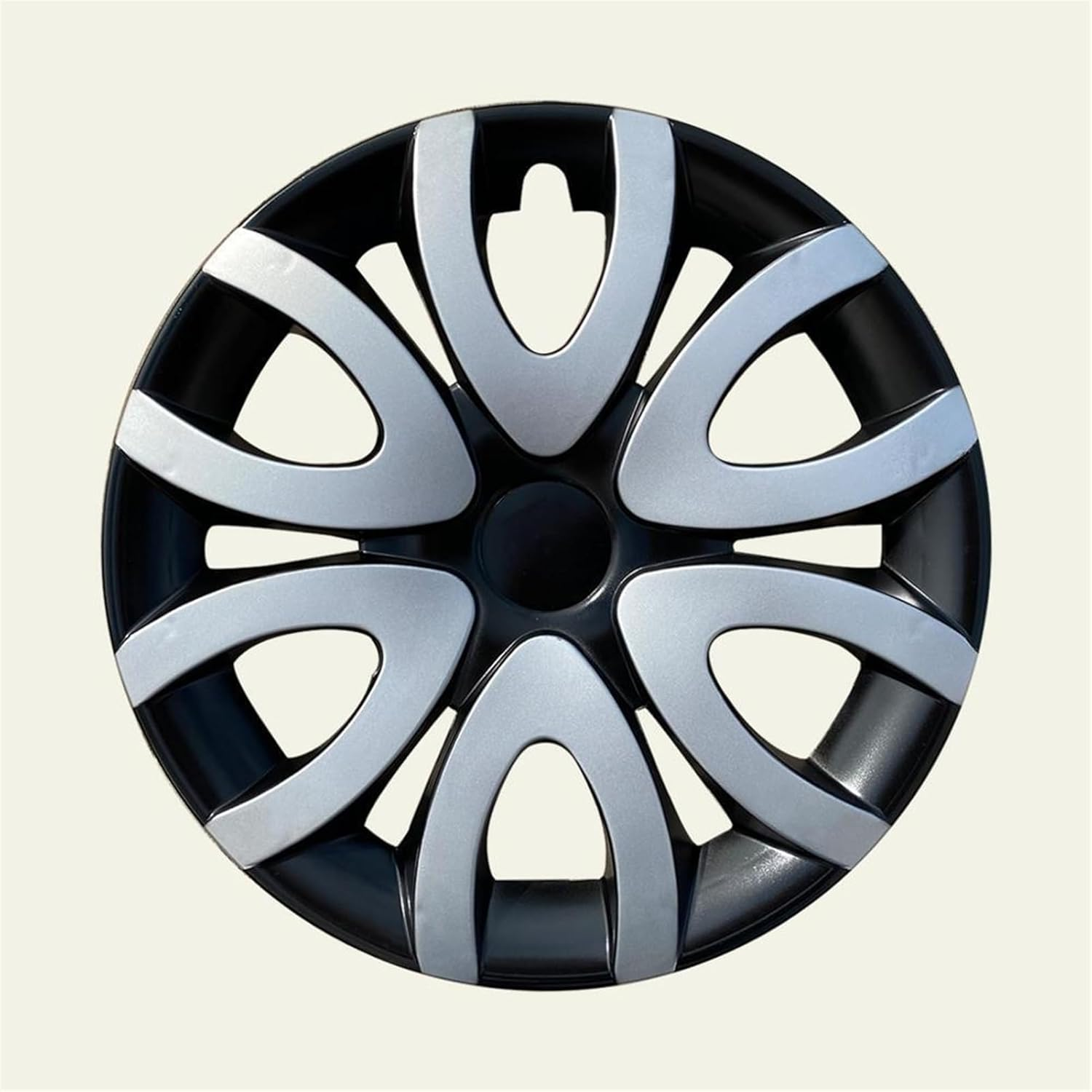 ZUXIM 4Pcs Set 15 "Inch Hubcaps Wheel Rim Cover Glossy Black with Gray Insert Alloy Wheel Center Cap
