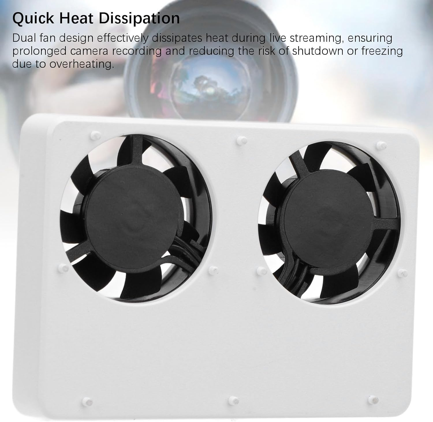 Camera Cooling Fan for A7M4, ZVE1, ZV1 - Quiet Dual Fan with Adjustable Speed, 5V Type C Power, 26Db Low Noise image number 3