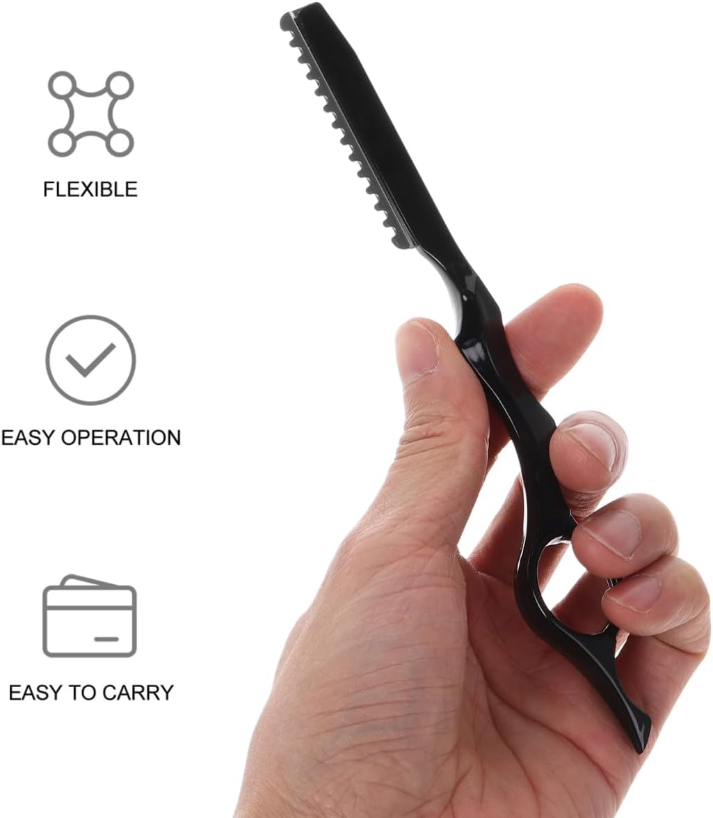 Ipetboom 1 Set Hair Styling Thinning Razor with 10 Replacement Blades Shaving Razor for Safe Hair Cutting and Feathering for Men and Women image number 1
