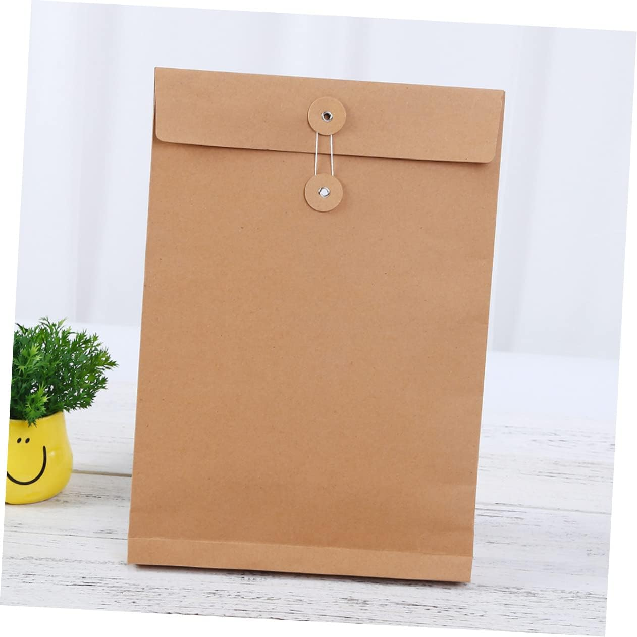 ARTIBETTER 6Pcs A4 Kraft Paper File Bag Document Carrier with Square Bottom 24X34X4Cm Vertical Paper Organizer Suitable for Office Business Storage image number 1