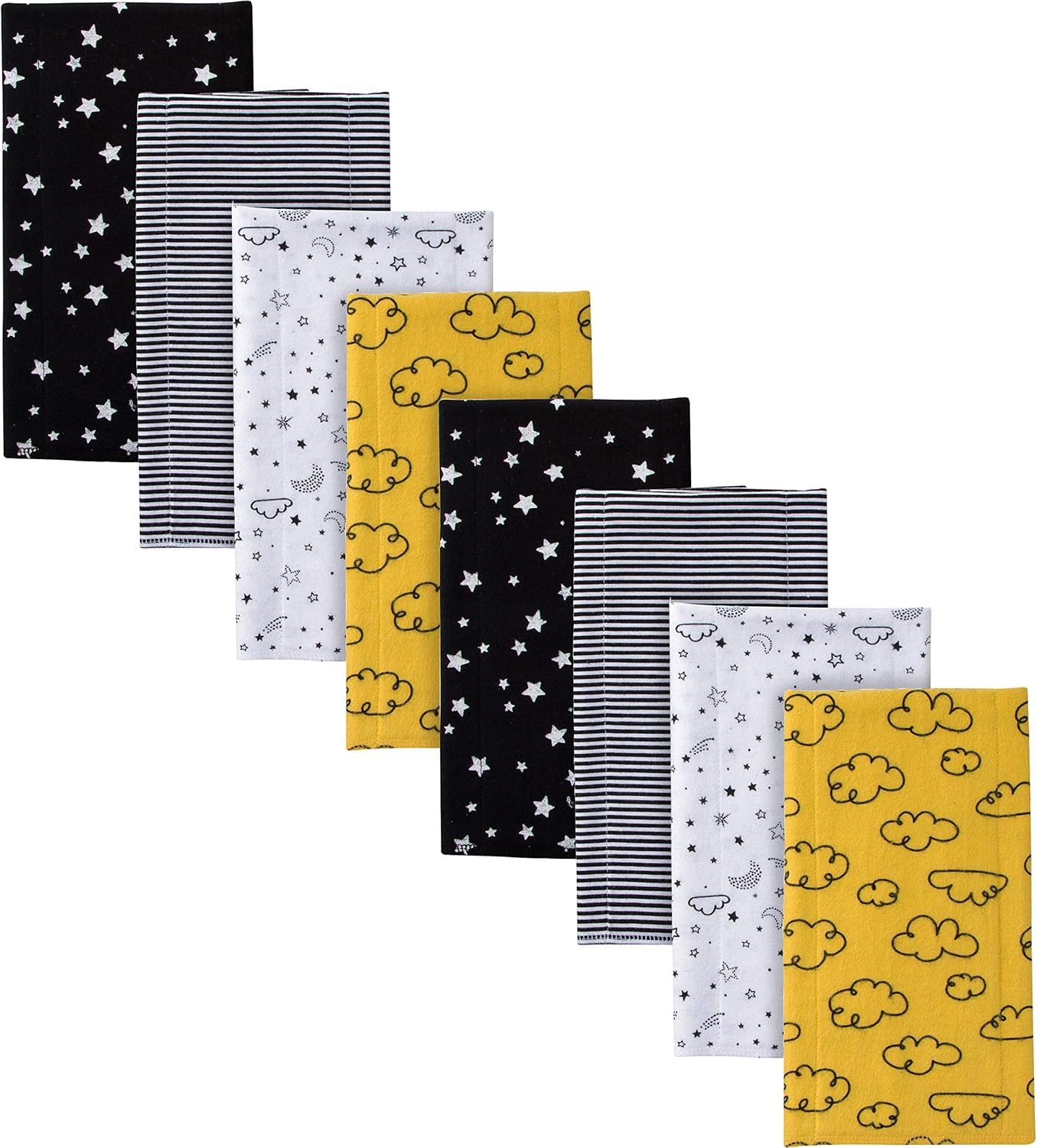 Gerber Baby 8-Pack Flannel Burp Cloths, Elephants, 20" X 14"