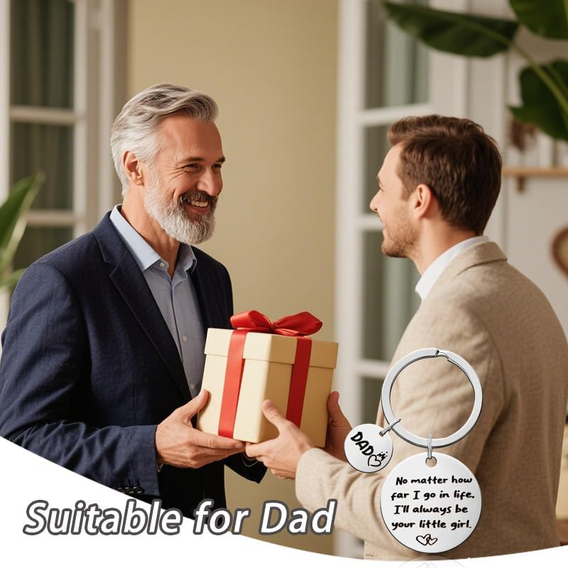 Dad Fathers Day Birthday Gifts for Papa Dada Daddy Fathers Day Presents for Men Father Dad Retirement Presents for Dada Papa I Love You Gifts for Daddy Father I'Ll Always Be Your Little Girl Keychain image number 6
