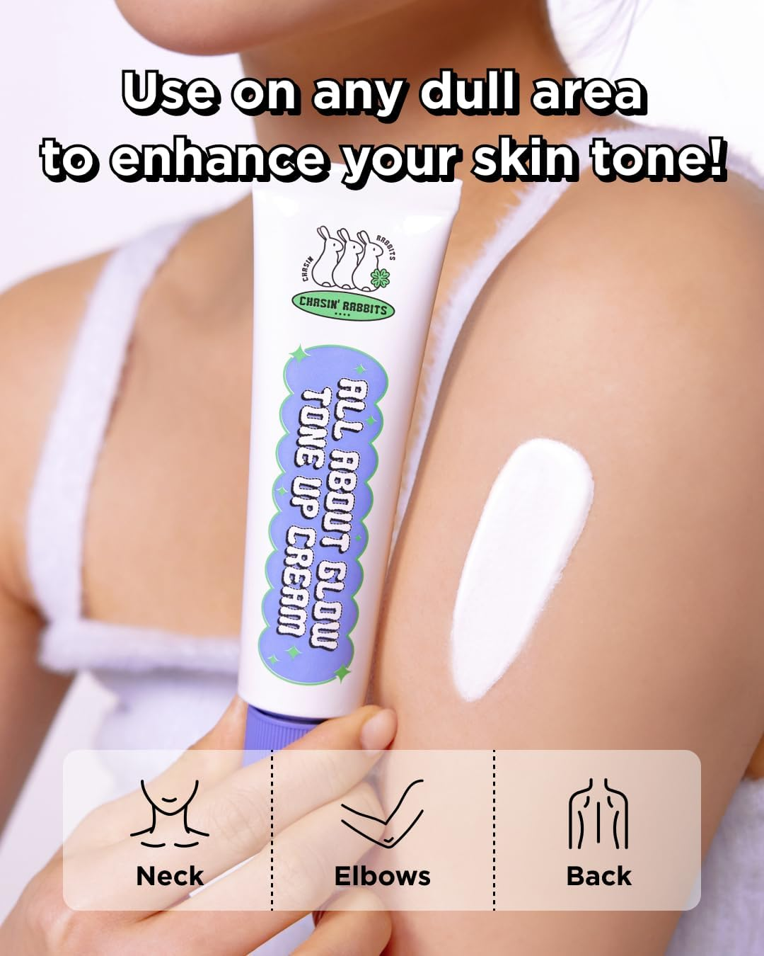 CHASIN' RABBITS All about Glow Tone-Up Cream 1.69 Fl. Oz, Natural Makeup Base, Dewy Hydration, Long Lasting Makeup with Soft Texture, Korean Beauty image number 4