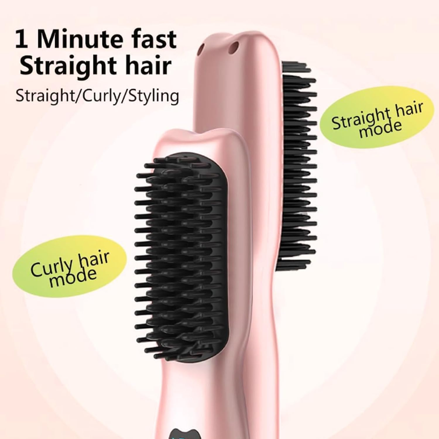 Yosoo Cordless Hair Straightener Comb with Fast Heating, 11 Temperature Adjustment, Portable Antiscald Straightening Brush for Different Hair Types image number 4