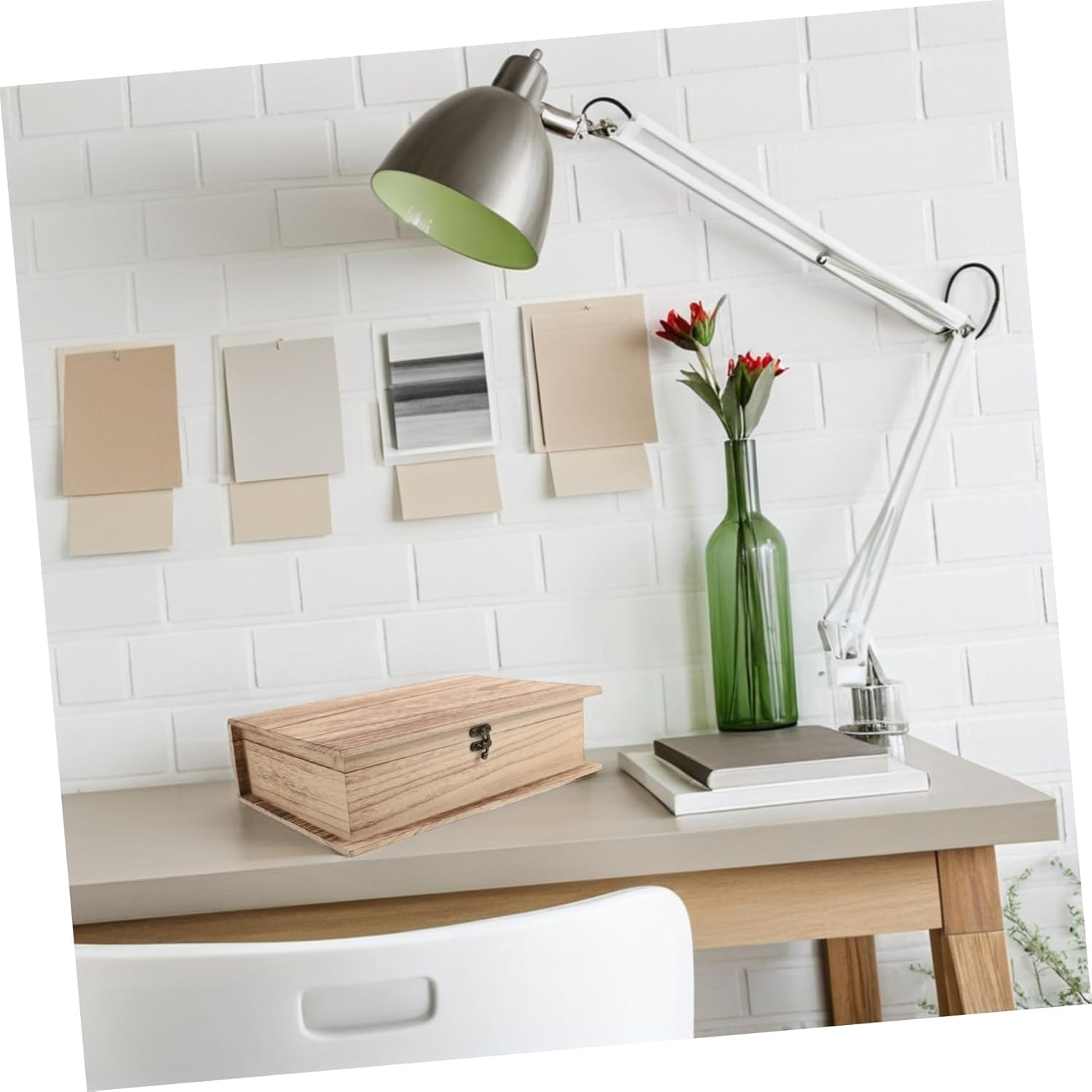 2Pcs Wooden Bible Storage Box Jewelry Organizer Keepsake Box Unfinished Wooden Multi-Purpose Desktop Organizer image number 5