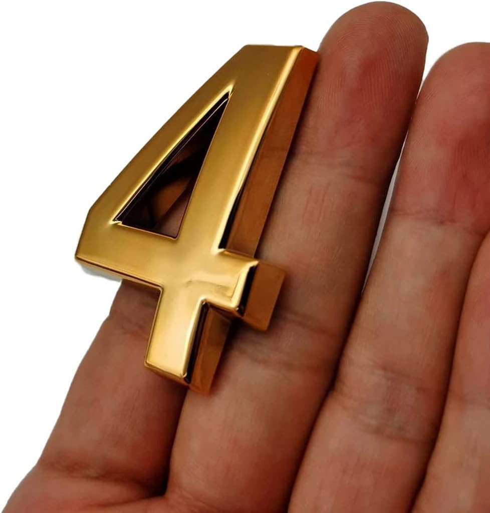 Woration 10 Pcs Mailbox Numbers 0-9 Self-Adhesive 2 Inch Stickers Door Address Number Signs for Hotel Room Apartment Office Residence House Cars Trucks Gold Decoration Project image number 6