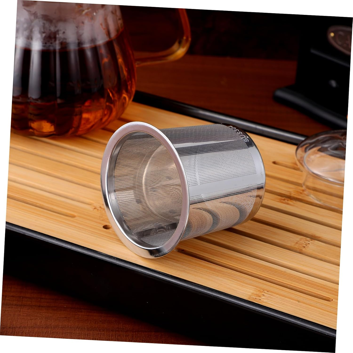 BEBEMOKO Stainless Steel Coffee Filter Mesh Tea Strainer 7Cm Sturdy Mesh Filter for Home Kitchen Coffee Shop Use image number 3