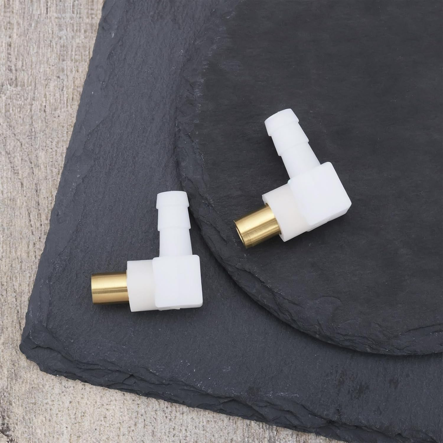 YINETTECH 2Pcs Carburetor Fuel Fitting Carb Hose Connector Replacement Part 692317 493496 494451 Compatible with Briggs & Stratton Snowblower Lawn Tractor image number 1