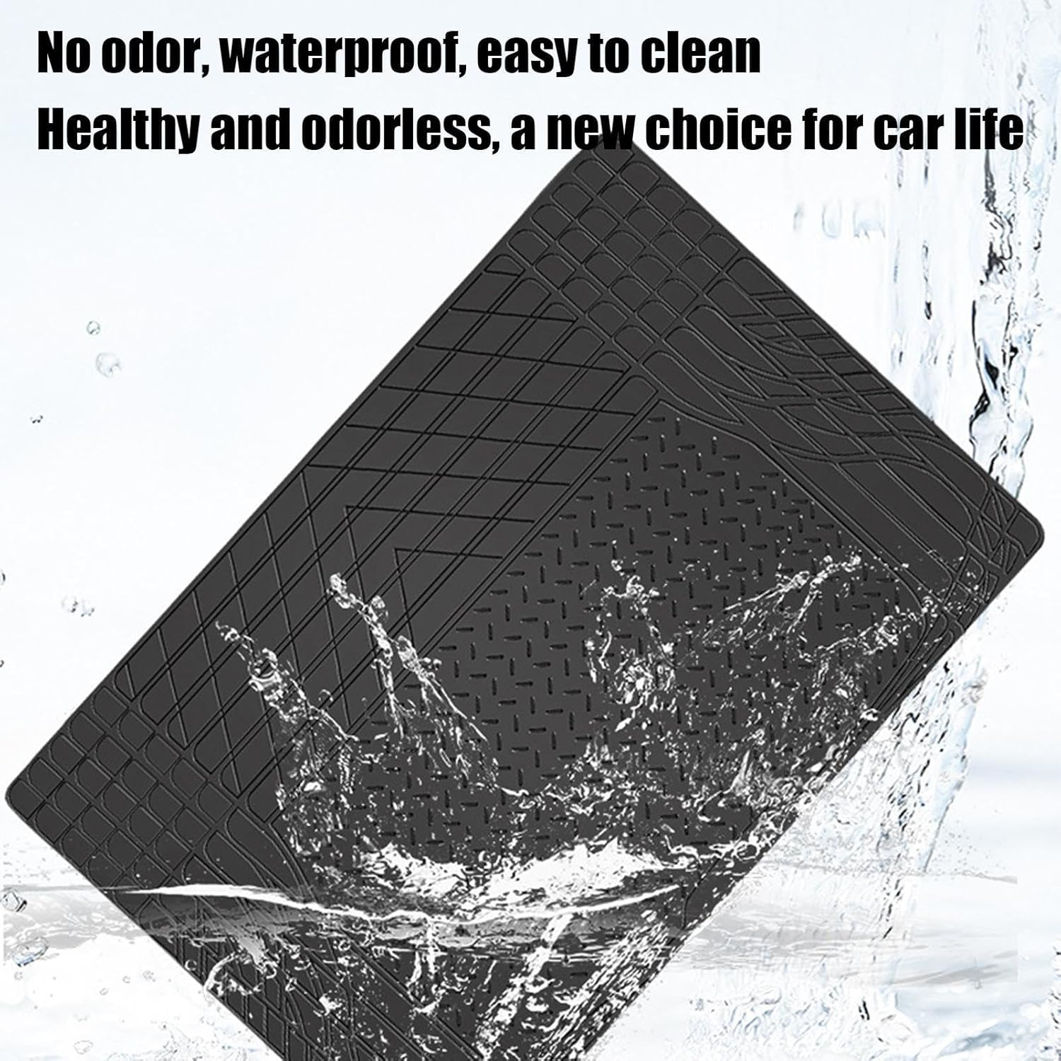 Cargo Mat | Trunk Protection Pad,Trimmable Easy Clean Trunk Liner Pad Trunk Floor Mats Anti-Slip for Sedan Auto Black image number 6