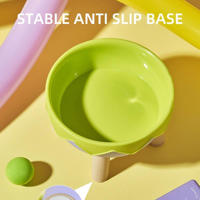 AIMALL Raised Eggshell Pet Bowl for Cats and Small Dogs &ndash; 5.6In Elevated Macaron Colour Stainless Steel Feeding Bowl with Neck Protection and Non-Slip Base