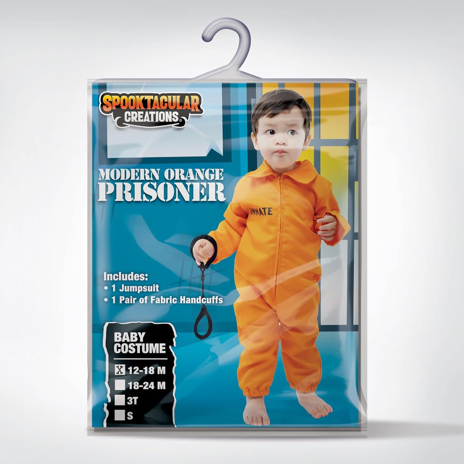 Spooktacular Creations Halloween Baby Jailbird Costume, Orange Prisoner Costume for Infants Toddler Halloween Dressup Party image number 6