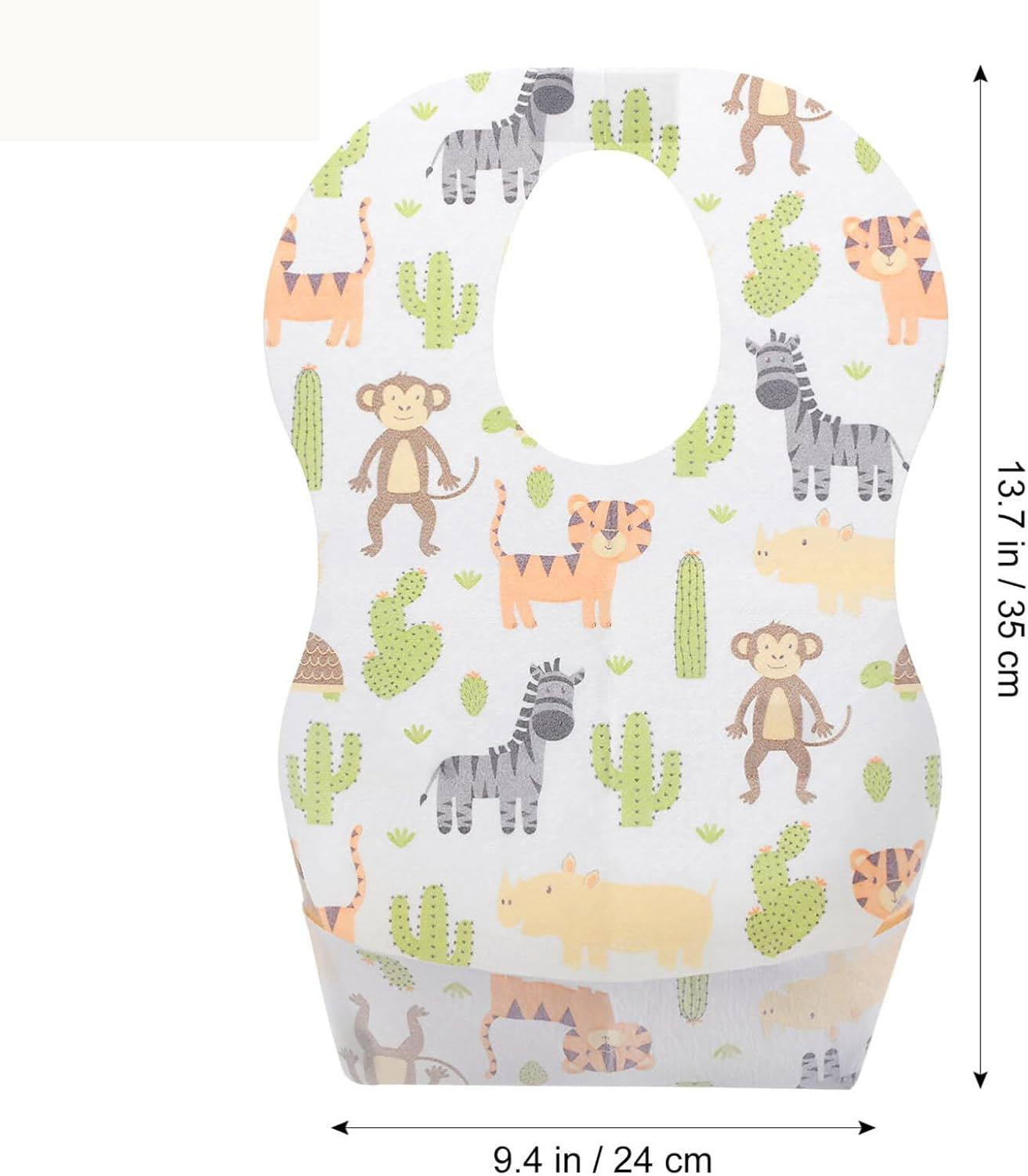 Zoney 50 PCS Disposable Bibs,Portable Baby Bibs for Girls and Boys, Travel Bibs with Individual Package, with Food Catcher Pocket, Waterproof and Adjustable,Toddlers Outdoor Feeding