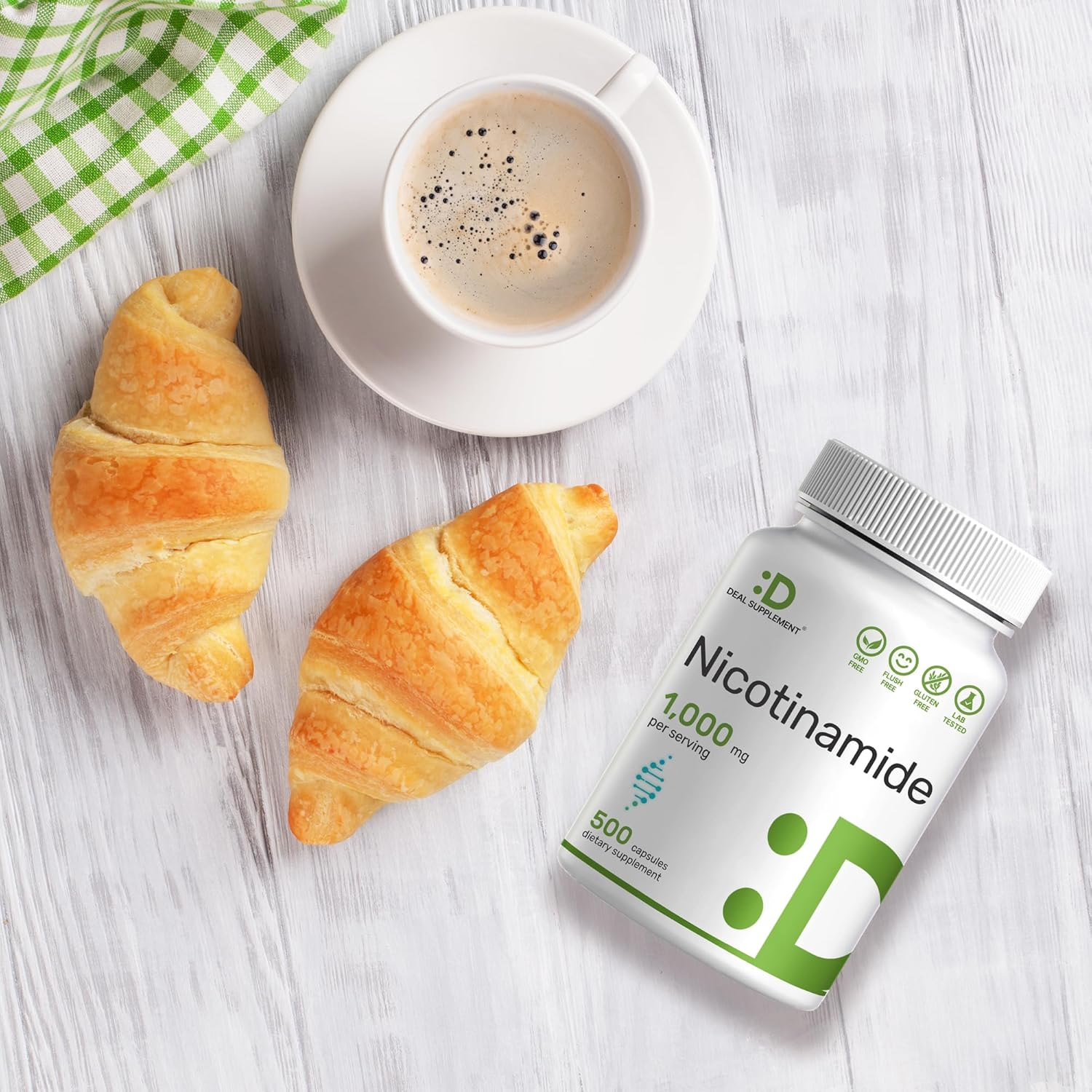 Vitamin B3 Nicotinamide 1,000Mg per Serving &ndash; 500 Capsules, Flush Free Niacin, Essential B3 &ndash; Supports Healthy Skin & Energy Production &ndash; Non-Gmo image number 4