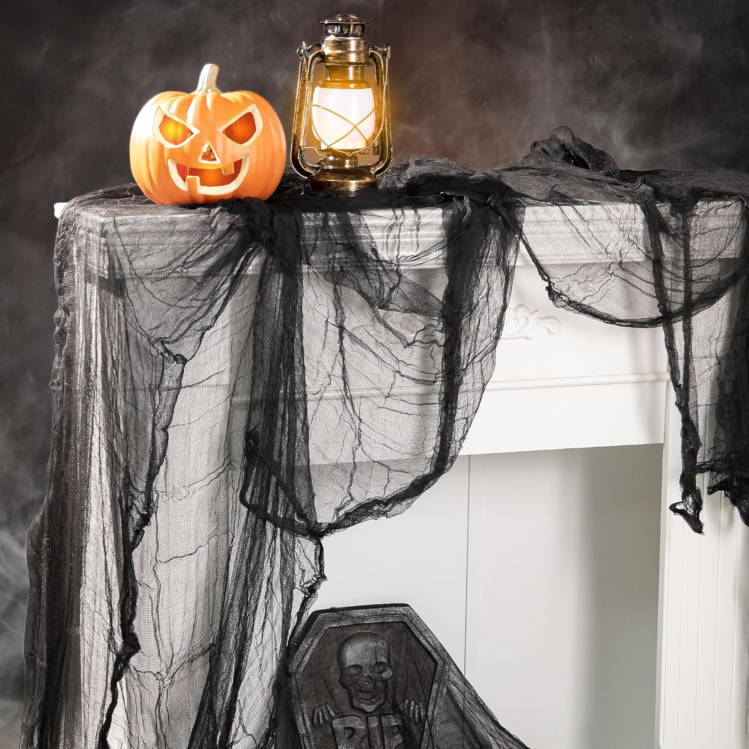 197" X 85" Halloween Creepy Cloth - Halloween Spooky Fabric Cloth - Scary Gauze Blood Creepy Cloth for Haunted House Halloween Party Yard Wall Doorway Outdoors Decoration image number 5