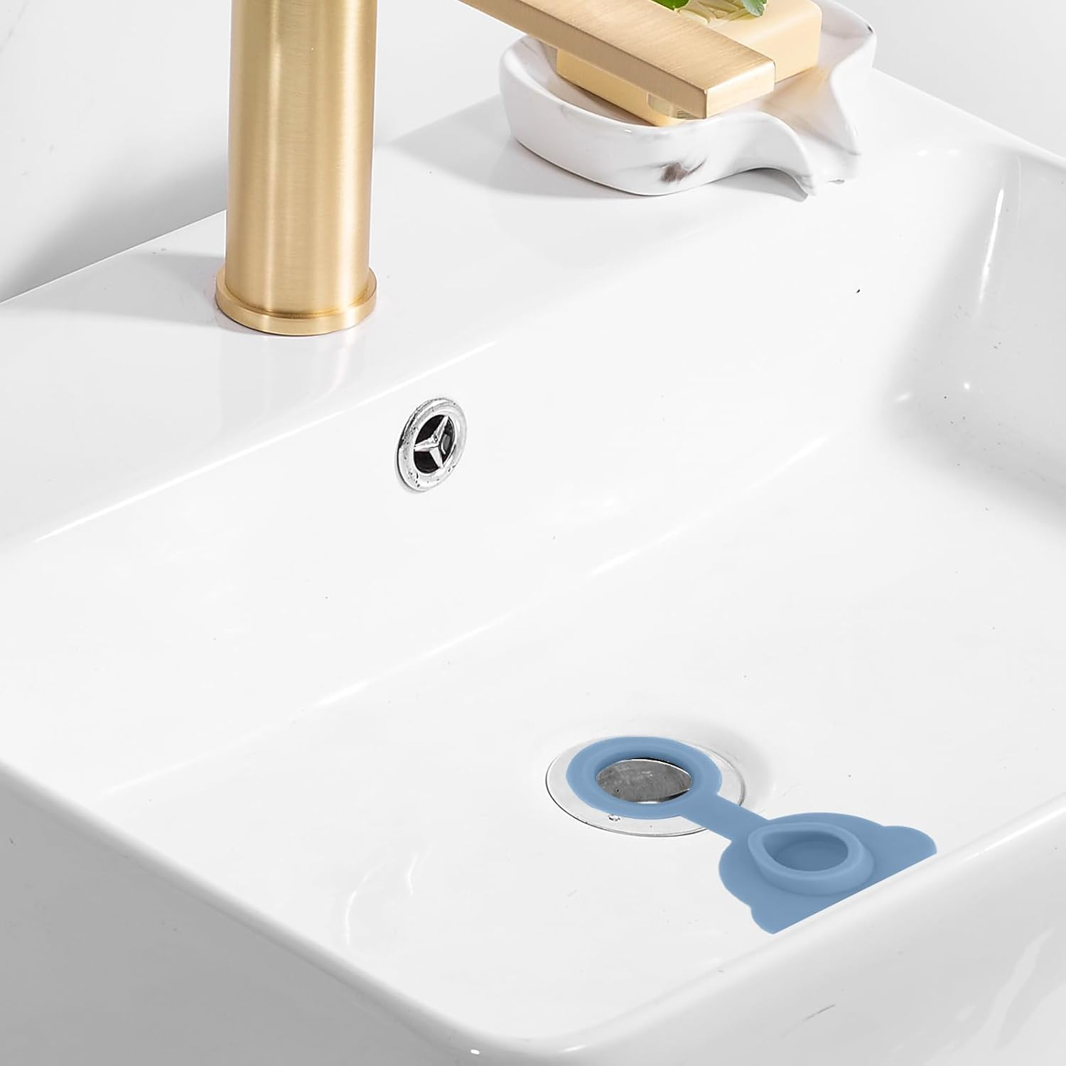 Lexziuo 2PCS Silicone Bathtub Drain Plugs - Soft Universal Bear Shaped Tub Stopper for Kids, Leakproof Bath Plug with Cute Design, Durable Water Saving Shower Sink Stopper (Blue) image number 5