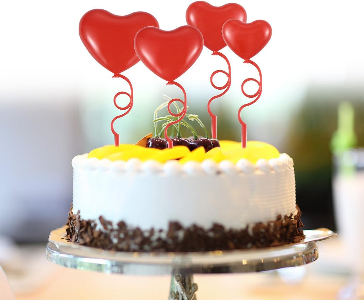 24Pcs Valentines Day Cupcake Toppers Valentines Day Cake Picks Happy Valentines Day Cake Decor Valentines Day Party Favors Bridal Shower Cake Decors Heart-Shaped Insert Card Bride image number 3